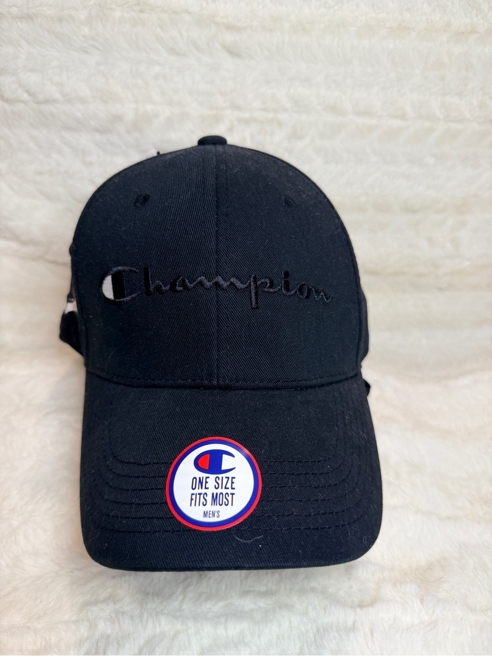 Champion Black Logo-Trim Interior Baseball Cap